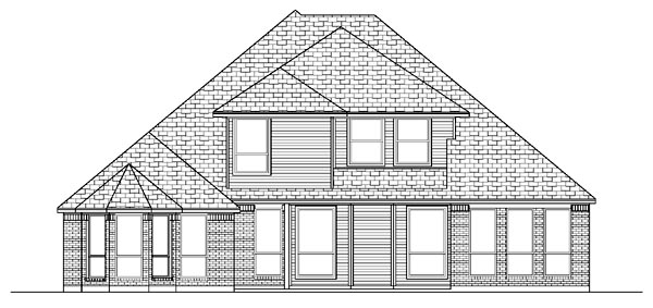 European Rear Elevation of Plan 87911