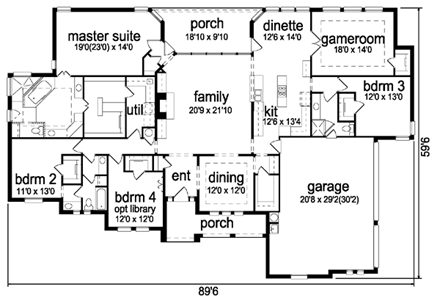 House Plan 87913 First Level Plan