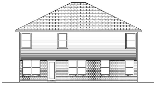 European Rear Elevation of Plan 87914