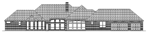 Traditional Rear Elevation of Plan 87916