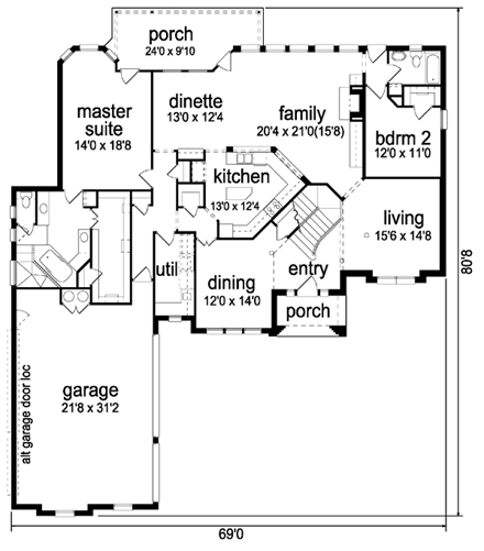 House Plan 87917 First Level Plan