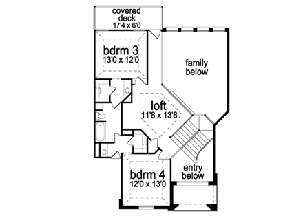 House Plan 87917 Second Level Plan