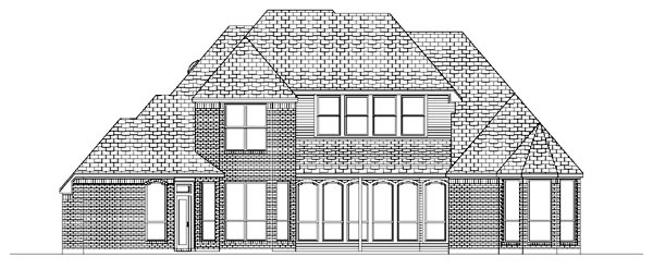 European Rear Elevation of Plan 87922