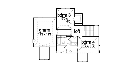 House Plan 87926 Second Level Plan