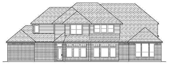 European Rear Elevation of Plan 87926