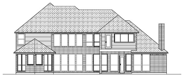 European Rear Elevation of Plan 87928