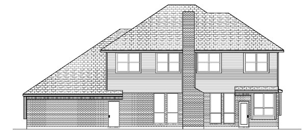 Traditional Rear Elevation of Plan 87929