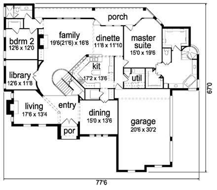 House Plan 87934 First Level Plan