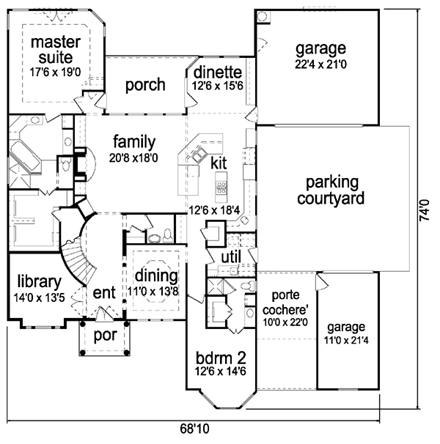 House Plan 87936 First Level Plan