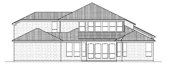 Mediterranean Rear Elevation of Plan 87936