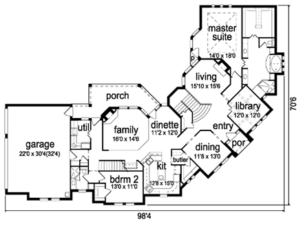 House Plan 87938 First Level Plan