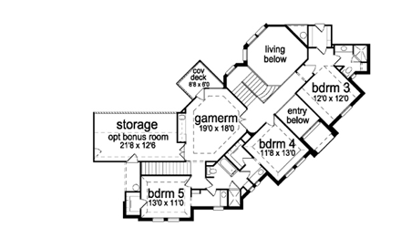 House Plan 87938 Second Level Plan