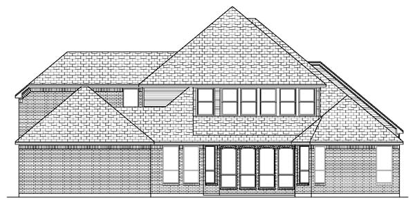 European Rear Elevation of Plan 87939