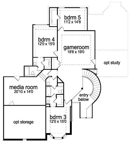 House Plan 87940 Second Level Plan