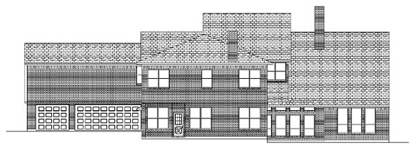 Traditional Rear Elevation of Plan 87946