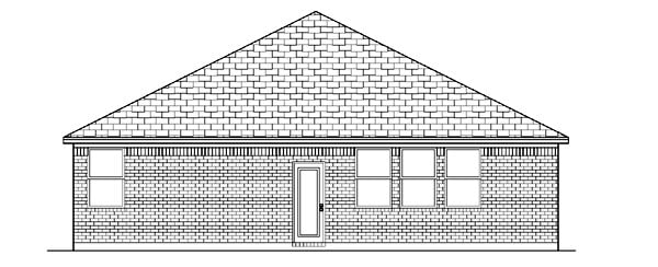 Traditional Rear Elevation of Plan 87948