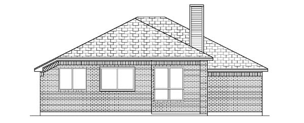 Traditional Rear Elevation of Plan 87949