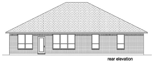 Traditional Rear Elevation of Plan 87951