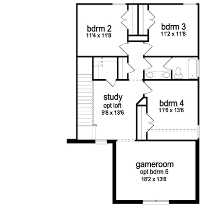 House Plan 87952 Second Level Plan