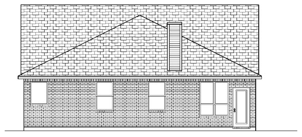 Cape Cod Rear Elevation of Plan 87954