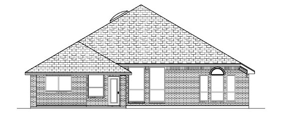 Traditional Rear Elevation of Plan 87955