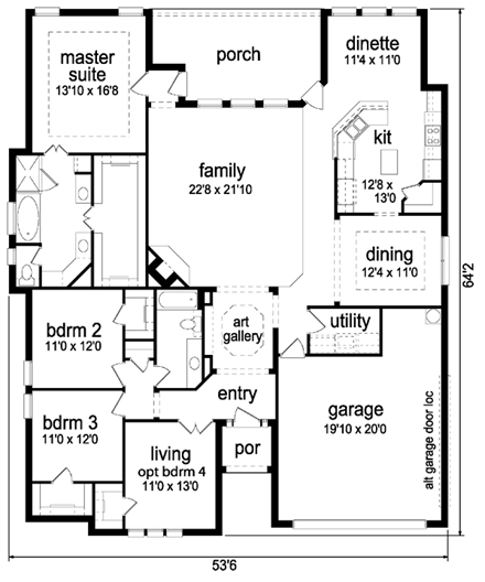 House Plan 87959 First Level Plan