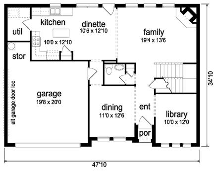 House Plan 87961 First Level Plan