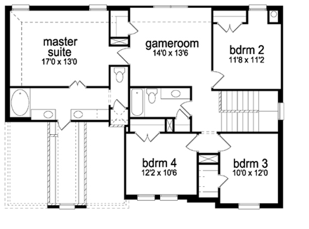 House Plan 87961 Second Level Plan