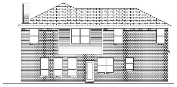 Traditional Rear Elevation of Plan 87961