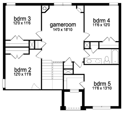 House Plan 87962 Second Level Plan