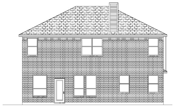 Traditional Rear Elevation of Plan 87962