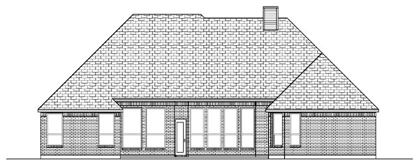 European Rear Elevation of Plan 87968