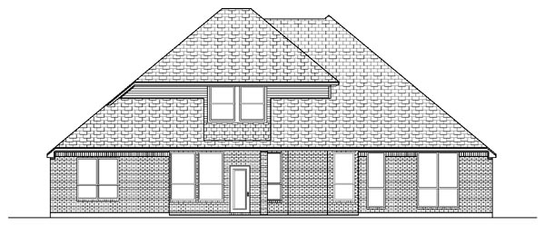 European Rear Elevation of Plan 87969