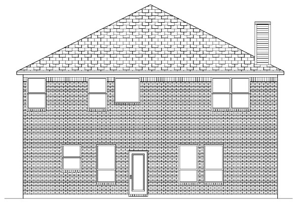 Traditional Rear Elevation of Plan 87971
