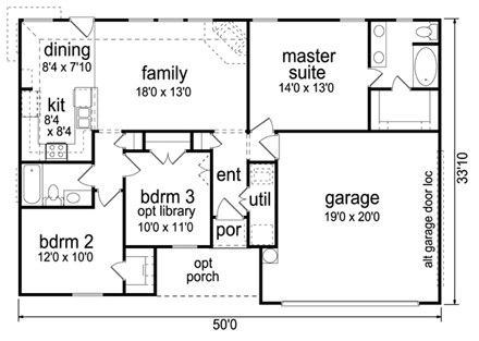 House Plan 87973 First Level Plan