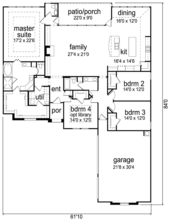 Mediterranean Traditional Level One of Plan 87977