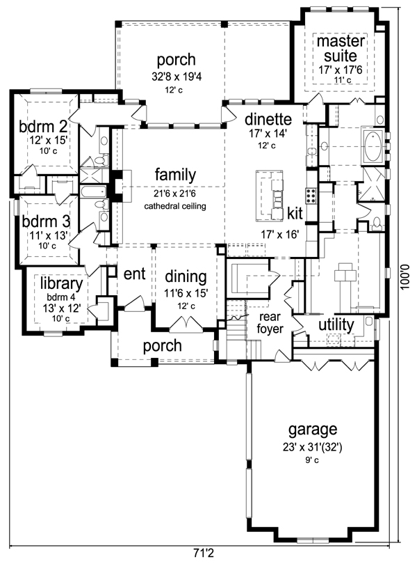 European Traditional Tudor Level One of Plan 87998