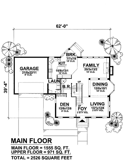 House Plan 88002 First Level Plan