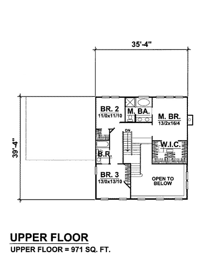 House Plan 88003 Second Level Plan