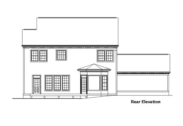 Bungalow Country Rear Elevation of Plan 88006