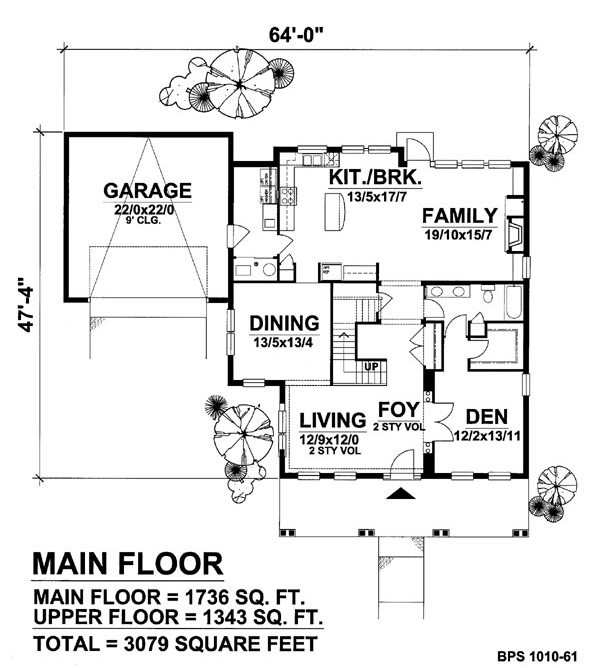 Colonial Contemporary Level One of Plan 88009