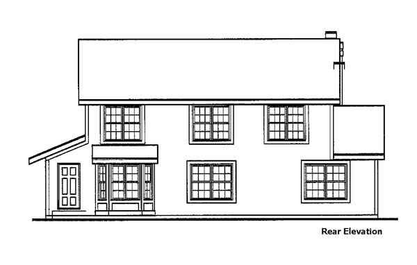 Bungalow Traditional Rear Elevation of Plan 88012