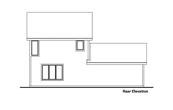 Traditional Rear Elevation of Plan 88014