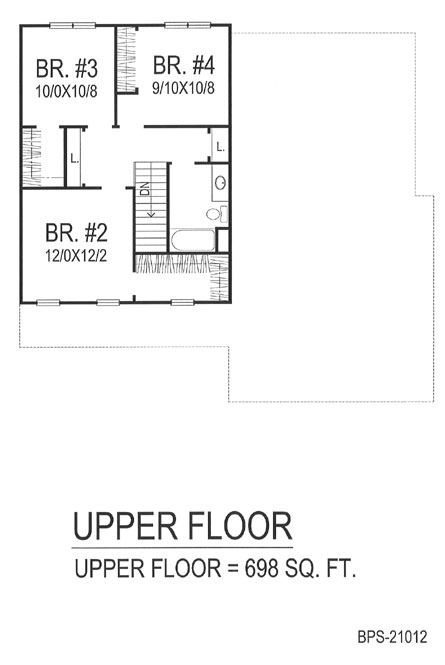 Bungalow Traditional Level Two of Plan 88018