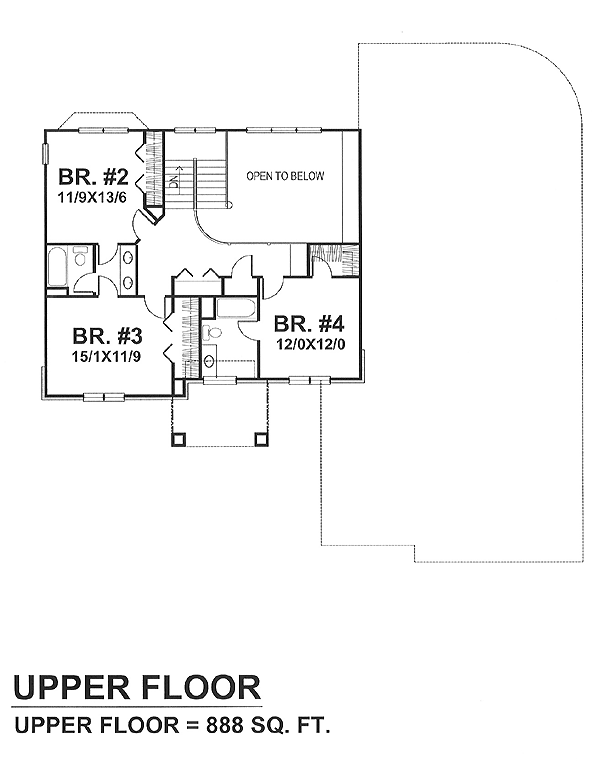 Colonial Contemporary Level Two of Plan 88023