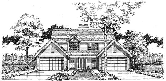 Multi-Family Plan 88158 Elevation