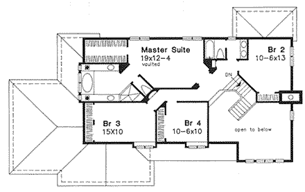 House Plan 88164 Second Level Plan