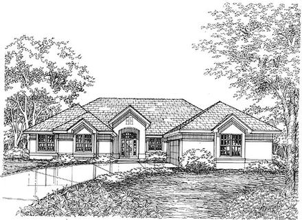 Florida One-Story Traditional Elevation of Plan 88178