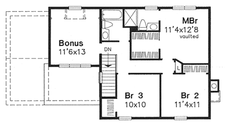 House Plan 88179 Second Level Plan