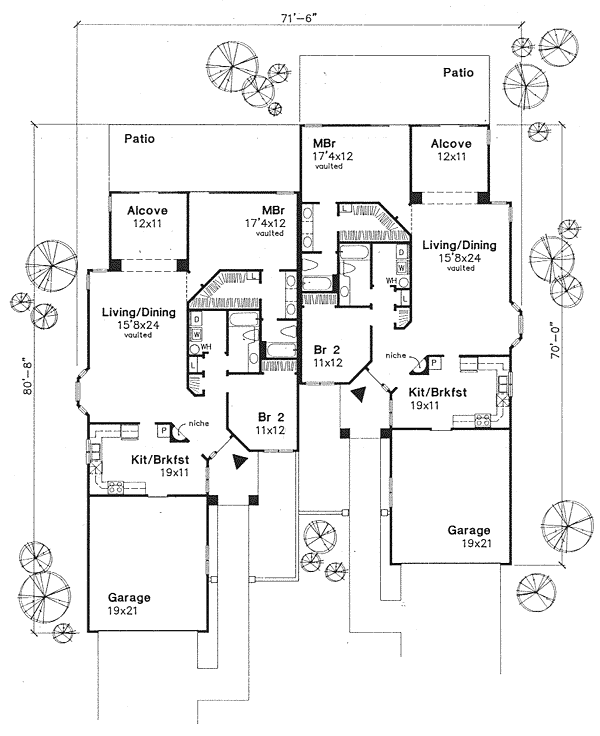 Mediterranean One-Story Level One of Plan 88182